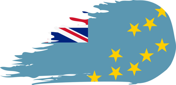 tuvalu comet flag fly, grunge brush vector