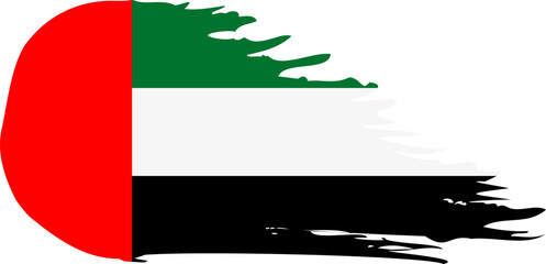united arab emirates comet flag fly, grunge brush vector