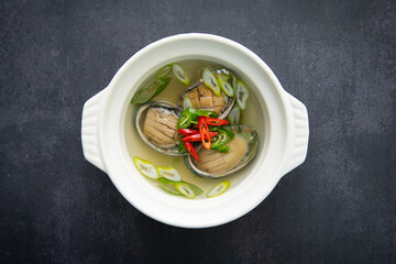 Delicious Abalone Soup with Scallions and Chili