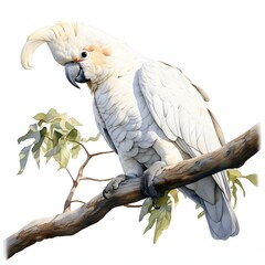 Fototapeta premium White cockatoo perched on a branch