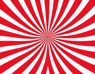 Fototapeta premium Red and white radial stripes radiating from a central point (1)