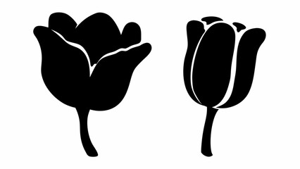 Elegant tulip flower silhouettes for modern spring designs, ideal for logo, branding and creative projects with minimalist floral aesthetic and artistic appeal