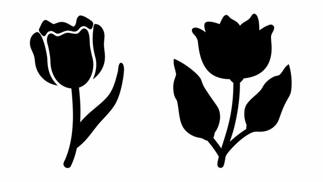 Elegant tulip silhouettes for stylish floral designs and spring themes, perfect for cards, invitations and modern botanical art projects