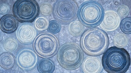 Abstract Blue Swirl Circles: Serene Textured Background for Modern Design