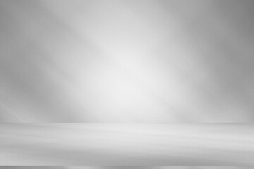 Wall interior background, studio and backdrops show products.with shadow from window color white...