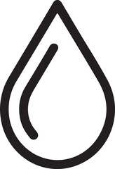 Simple outline of a water droplet with a curved line inside