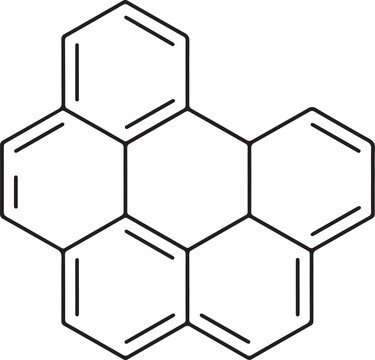 Coronene polycyclic aromatic hydrocarbon molecule structure diagram