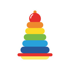 colorful pyramid toy isolated