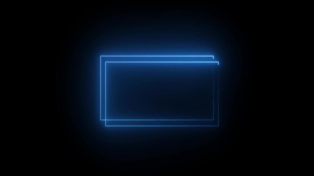 4k video glowing and futuristic energy line night rectangle border frame in the shape rectangle on a background