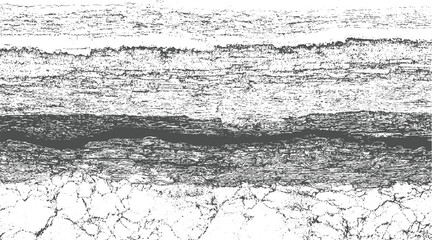 Abstract textured background of horizontal lines and cracked patterns in grayscale grunge