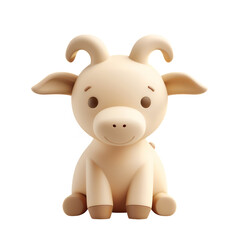 Goat 3d style on transparent background