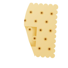 Illustration Of A Round Cracker With A Shadow And Transparent Background In A Realistic Style