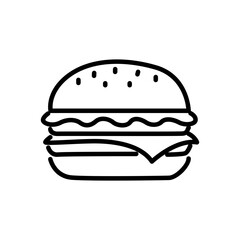 burger icon vector, line style icon
