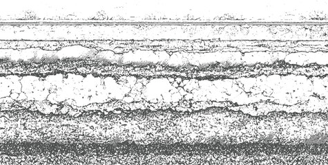 Black and white textured abstract background with layered rough surfaces and hatching grunge