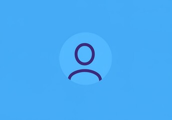 Default User Profile Icon on Blue Background Graphic Representation of Person Avatar Symbol for Social Media Account and System Settings Interface
