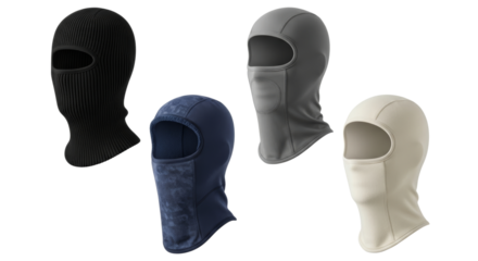 Selection of versatile balaclavas in different styles and colors for winter sports