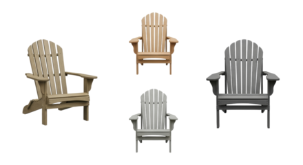 Collection of various Adirondack chairs ideal for outdoor relaxation areas