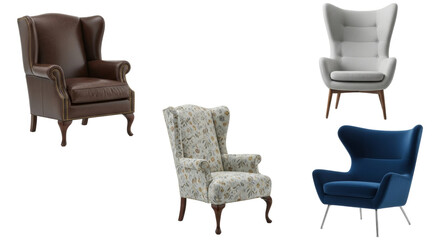 Variety of Wingback Armchairs Showcasing Diverse Styles and Aesthetics