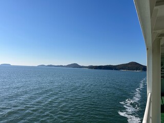 View of the island from the ship