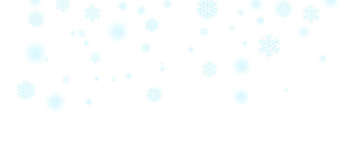 White Snowflakes Falling on Transparent Background, Light Winter Snowfall Overlay with Frosty Air Effect for Seasonal, and Holiday Designs