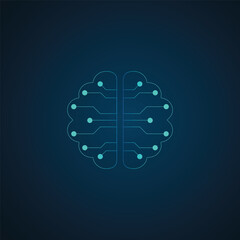 Brain Circuitry: A digital representation of the human brain, visualized as intricate circuitry, symbolizing intelligence and the power of thought against a deep backdrop.