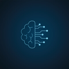 Digital Brain Illustration: A visual representation of the human brain seamlessly merging with digital circuitry, rendered with sleek lines and a modern aesthetic.