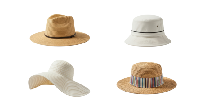 Four elegant and stylish hats for sun protection and fashionable statements