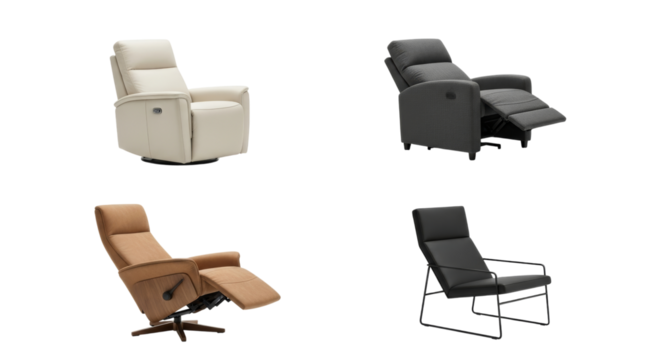 Collection showcasing diverse recliner chair styles for comfortable living spaces