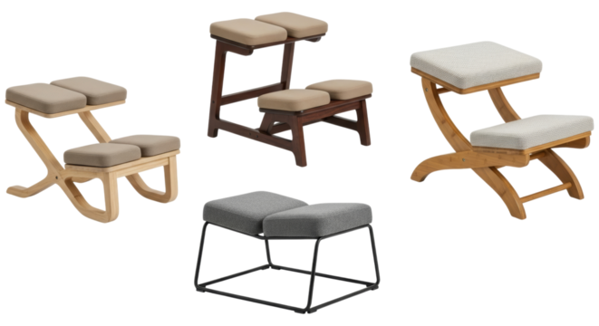 Ergonomic kneeling chairs assortment designed to promote better posture and health