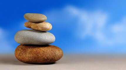 Zen stone balancing art serene natural rock stack formation symbolizing stability and harmony.