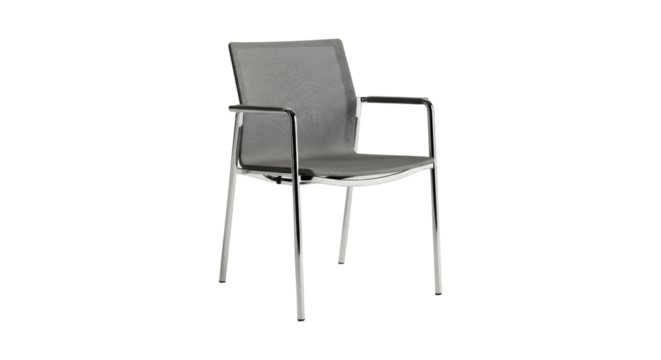 Modern office chair with mesh upholstery and chrome frame design stand alone
