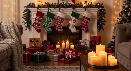 christmas candles on the table