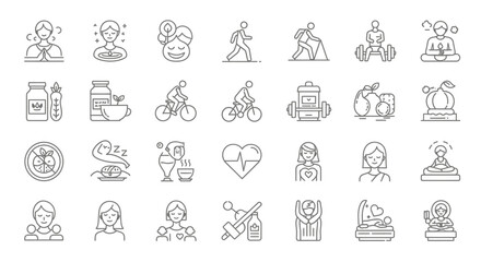 Seamless doodle cartoon vector pattern set of people icons and business character silhouettes