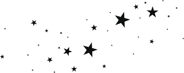Captivating black stars, large stars, shining stars pattern on white background.
