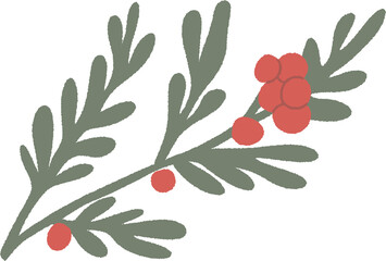 성탄절 장식 소품 식물 일러스트 2