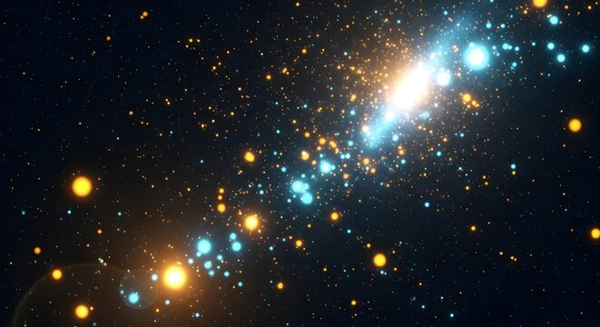 Cosmic nebula with stars and light isolated on white background