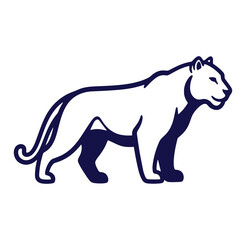 Obraz premium Stylized standing puma vector illustration with modern minimalist design on white background