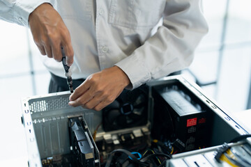 IT Engineer installing Hardware Equipment Development Facility Engineer  Maintenance computer Motherboard Electronic repair shop technology business