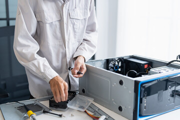 IT Engineer installing Hardware Equipment Development Facility Engineer  Maintenance computer Motherboard Electronic repair shop technology business