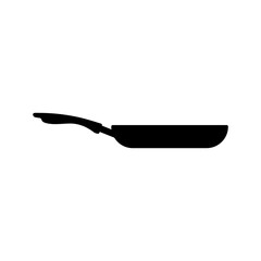 Side view frying pan silhouette vector flat illustration design.