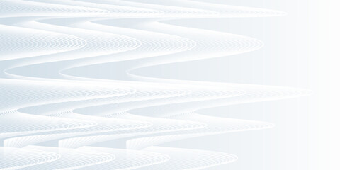 Naklejka premium Abstract background with white and gray colors. The background features smooth, flowing lines creating a soft, modern texture. Gradient wave background vector. Silver background.