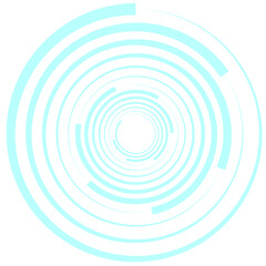 Abstract Light Blue Concentric Circles with Segmented Rings.