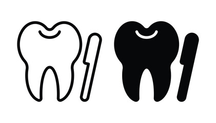 Iconic Tooth Illustration with Simple Design for Dental Themes and Concepts