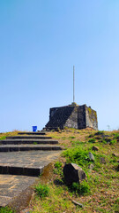 broken building architecture on the top of the janjira fort in murud in maharashtra in india.