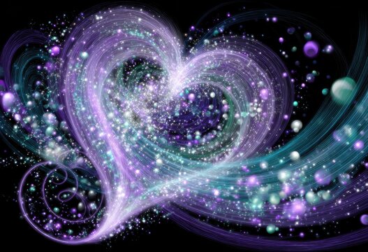 Abstract Sparkling Heart of Cosmic Light and Energy.