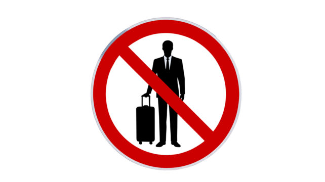 No anonymous business concept, a symbol of caution, a warning against faceless corporations in transparent design, prohibition, corporate misconduct, security