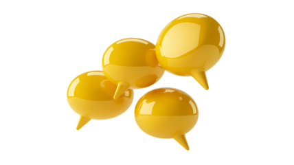 3d rendered scene of bright yellow speech creativity sparks new thoughts