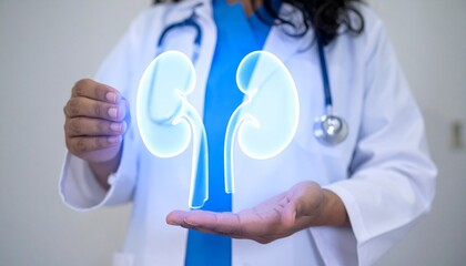 Fototapeta premium Doctor presents luminous kidneys