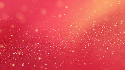 Red and yellow gradient background with glittering golden particles transparent background