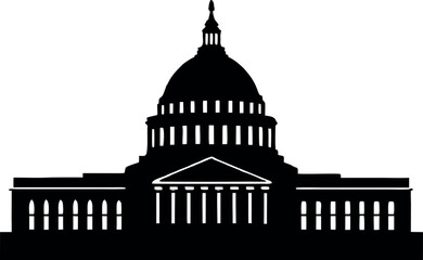 washington capitol building silhouette art, washington capitol building black icon